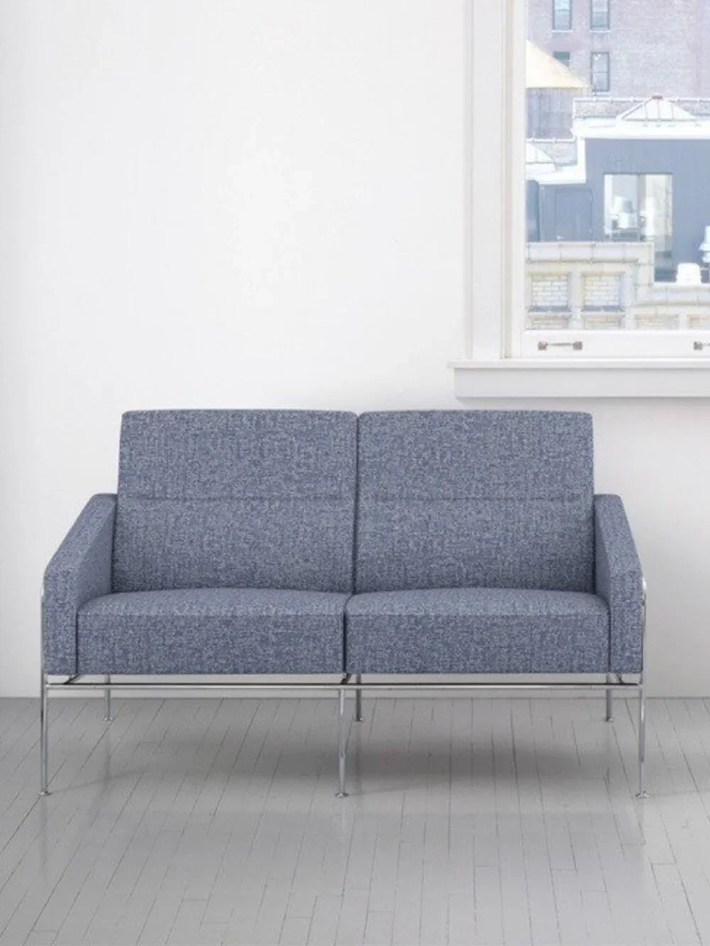 MAHARAM LINDEN Bewitch 5 Yards Blue Gray Wool Fabric Luxury Designer